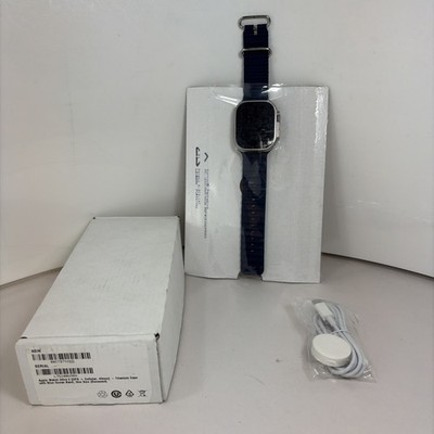 Apple Watch Ultra 2 49mm Titanium Case with Ocean Band - Blue, One Size (GPS...