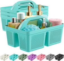 4 Pack Portable Shower Caddy, Integrated Handle, Reinforced Plastic, Organizer S