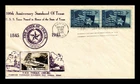 DR JIM STAMPS US COVER TEXAS STATEHOOD CENTENNIAL FDC SCOTT 938 CROSBY PHOTO