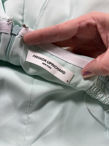 Amanda Uprichard Topanga Trägerloses Maxikleid Blau Seafoam Medium Schlitz Gefüttert - Bild 4 von 11