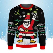 Cool Santa Christmas Funny Ugly Sweatshirt Holiday Adult Unisex