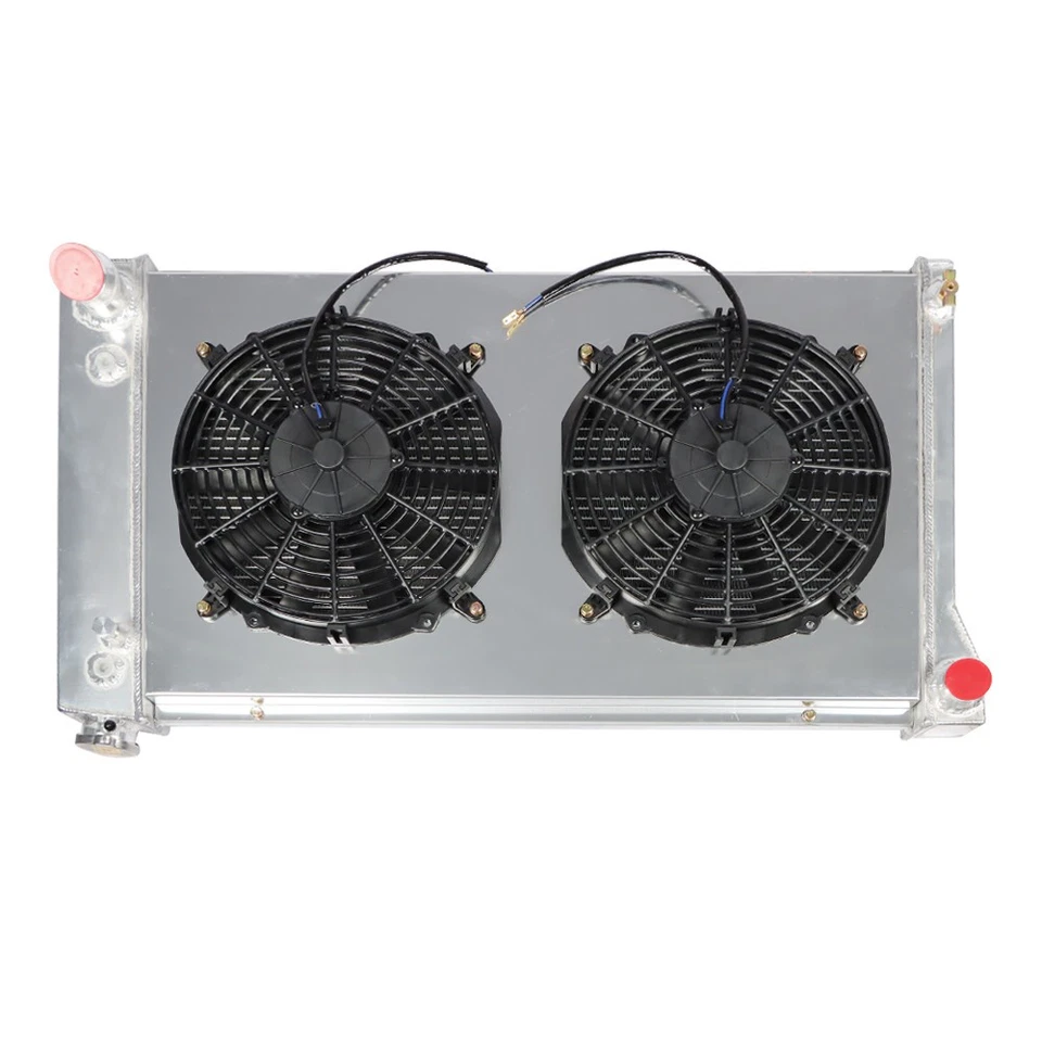 Radiador de laboratorio de 3 filas + ventilador de cubierta para camioneta Chevy Suburban Chevy GMC Jimmy 70-72 Foto 3 de 4