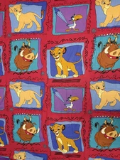 VTG Lion King 1990s Full Flat Sheet Disney Simba Pumbaa Zazu 92”x80” Vibrant Euc