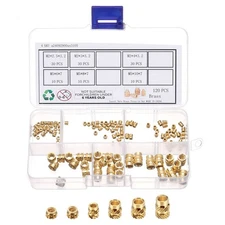120pcs M2 M5 Metric Threaded Inserts Brass Heat Set