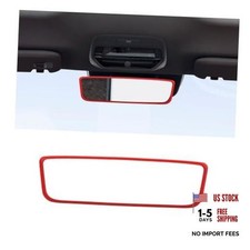 Car Rear View Mirror Protector Frame, Silicone Auto Rearview Mirror Edge Red