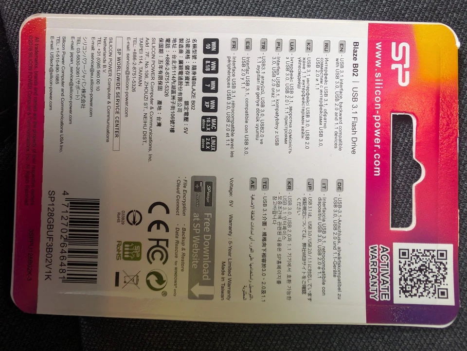 Silicon Power B02 128GB USB 3.0/3.1 Flash Drive Blaze - Image 2 of 2