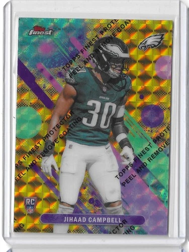 2025 Topps Finest Jihaad Campbell RC Gold Geometric Refractor #/50 Eagles (KH2)