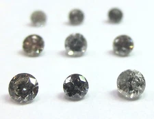 1/2 Carat 1mm GREY ROUND BRILLIANT POLISHED DIAMONDS