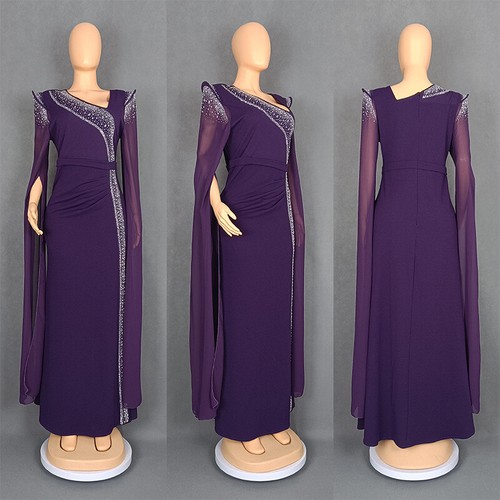 Muslim Women Extra Long Sleeve Maxi Dress Wedding Evening Party Islamic Abayas - Picture 28 of 28