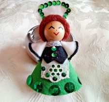 Xmas Ornament Irish Girl Handmade Costume Hat 1983 Made in the USA Vtg Ireland