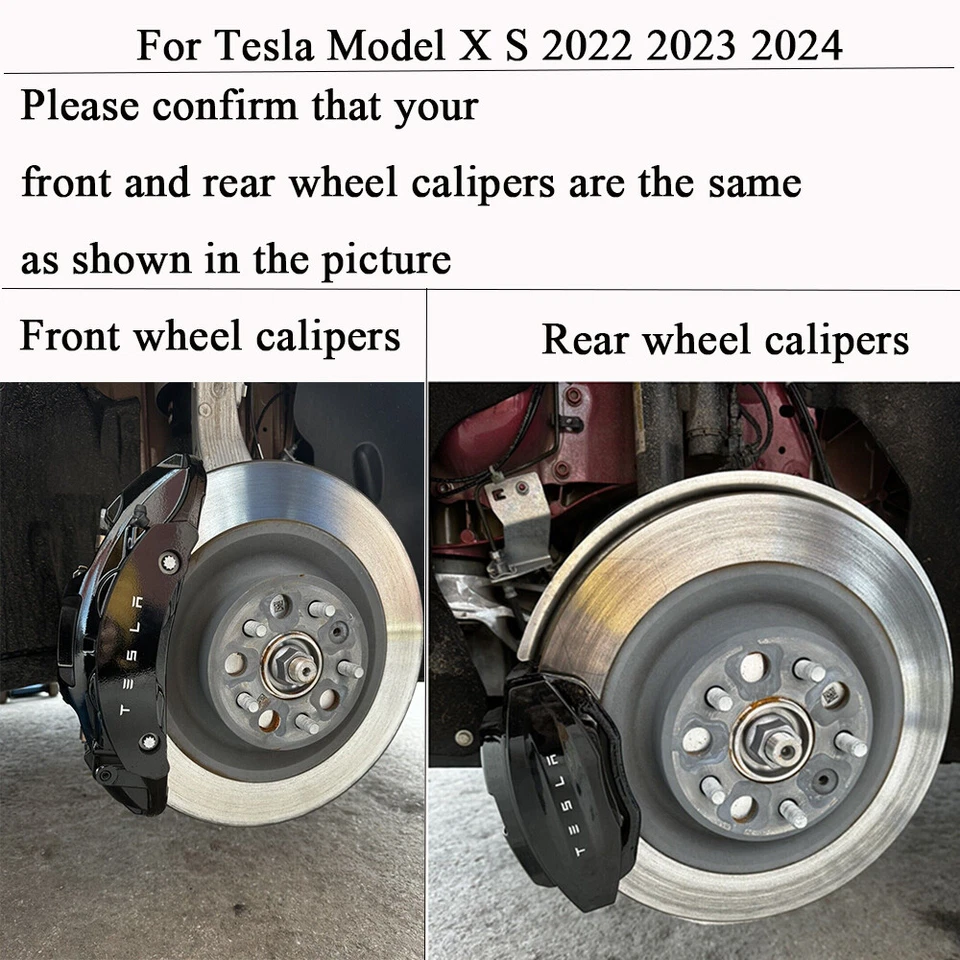 9 Colors Caliper Covers Set of 4 Compatible with Tesla Model X Model S 2022-2025 - Imagem 2 de 4