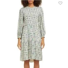 NWT Isabel Marant Etoile Eulie Smocked Bodice Long Sleeve Dress Size EU 42