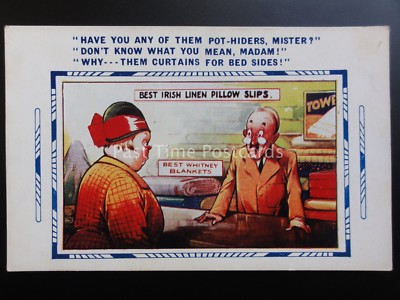 Bamforth Comic Postkarte DRAPERS - HABEN SIE EINEN VON IHNEN POT-HIDER, MISTER?