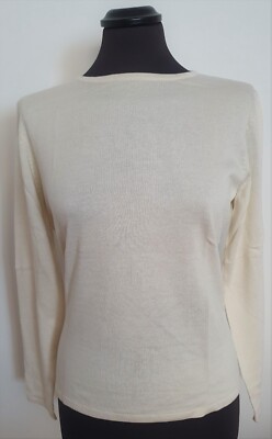 R-Seidepulli; Rundkragen (R); weichweiß; Größen 36, 40, 48. Neu,Top-Ware!