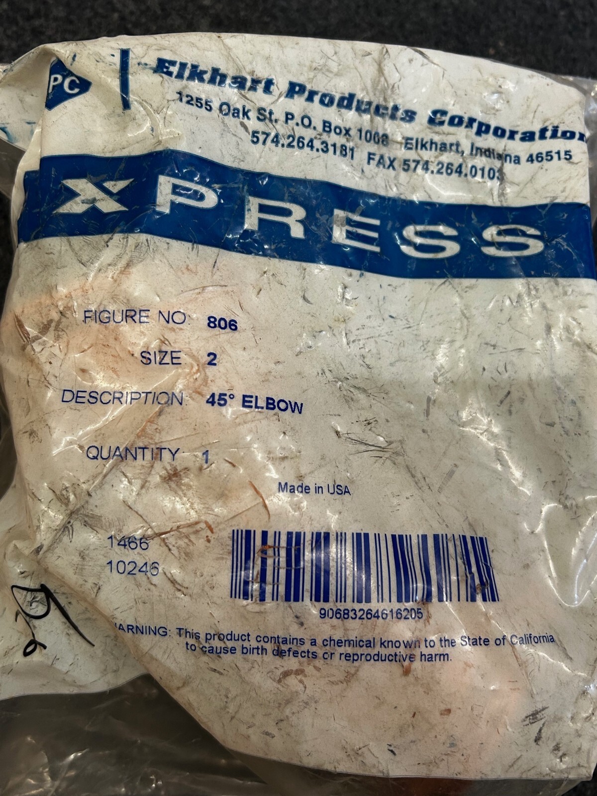 Elkhart EPC Xpress Pro Press 2" Copper 45° Elbow 6 pcs