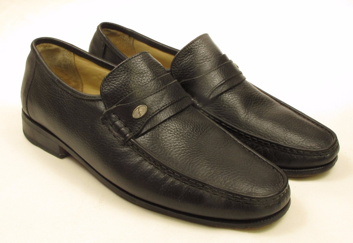 FLORSHEIM Black Leather Slip-On Loafers Shoes Size 12 D Made  display picture 1