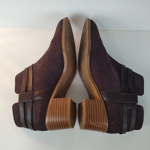 Clarks Somerset Womens Ankle Boots Purple Suede Slip On Booties Size 6.5 M - Picture 6 of 11