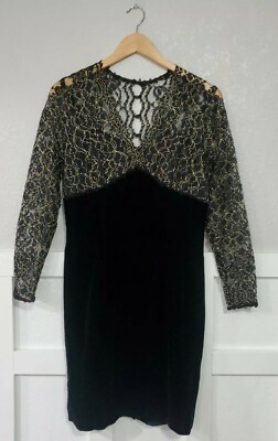 vintage scott mcclintock dress Velvet Size 10 For Women's Black Color Used