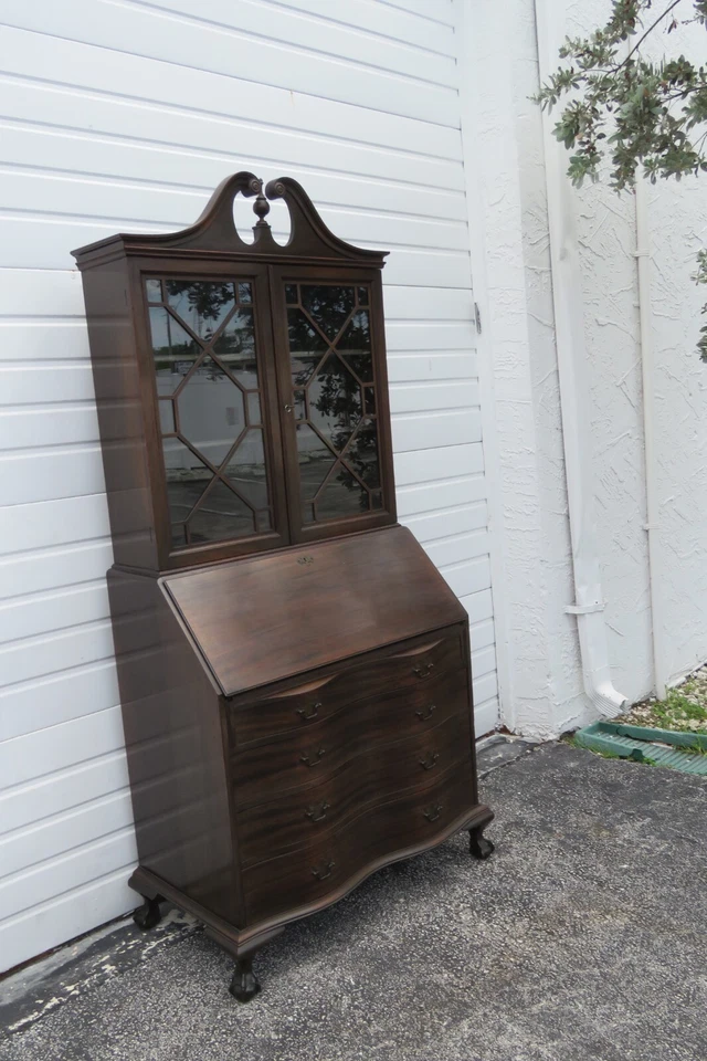 Гондурас красное дерево колониальный мяч и коготь ноги высокий секретарский стол 4958 - Изображение 2 из 4