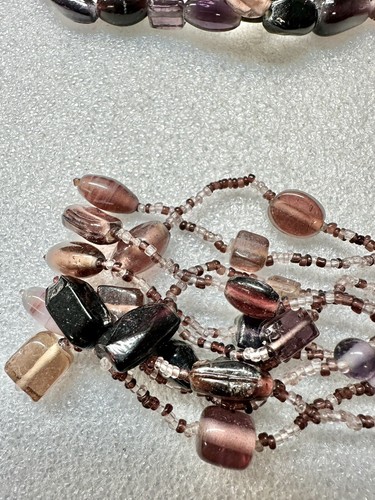 2 Vintage Czech Amethyst Glass Sautoir Lariat Necklaces 70” Each - Picture 11 of 16