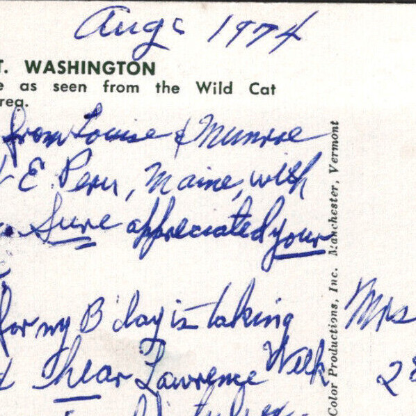 Postcard 1974 NH Mt Washington Wild Cat Mountain Ski Area View New