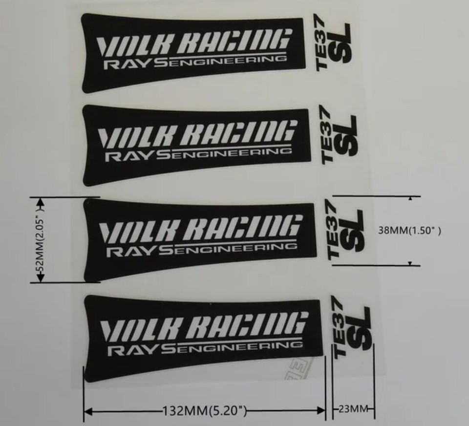 JDM Reflective Black RAYs VOLK Racing Sticker TE37SL Wheel sticker ...