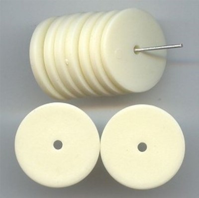 36 VINTAGE CREAM BEIGE MATTE 2x22mm. SMOOTH ROUND DISC SPACER BEAD 6086