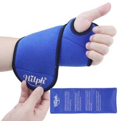 HILPH Wrist Ice Pack Wrap for Pain Relief Reusable with Gel Cold Pack for Injuries