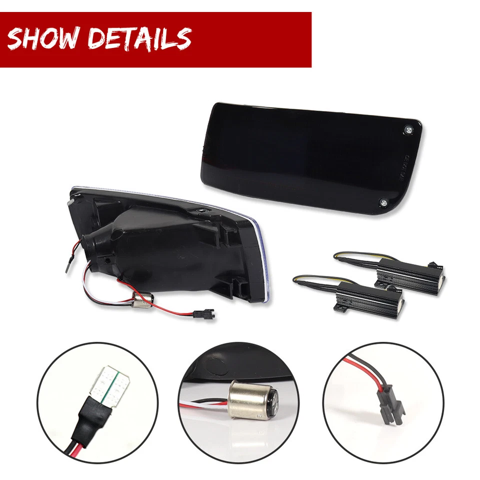 2X Luces LED de señal de parachoques delantero con interruptor trasero ahumado para 90-96 Nissan 300ZX Z Z Z32 Foto 4 de 4