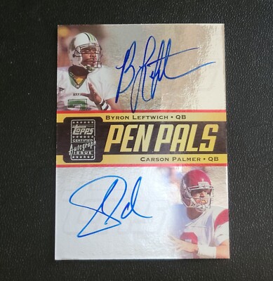2003 Topps Pen Pals Byron Leftwich Carson Palmer Dual Auto USC Marshall Foil /25
