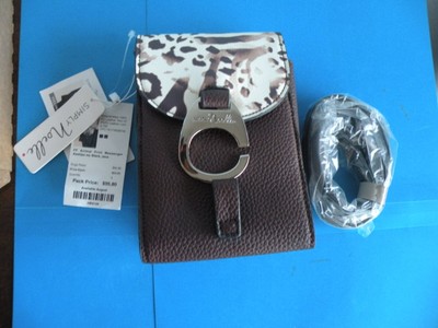 SIMPLY NOELLE Crossbody Purse handbag Wallet  Animal Print Brown New O7