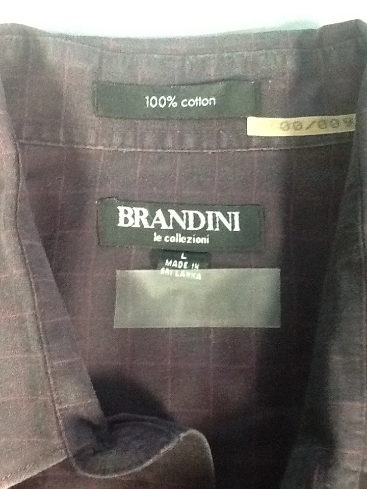 St231 Brandini клетчатый пуговицах платье рубашка большой L - Изображение 2 из 4