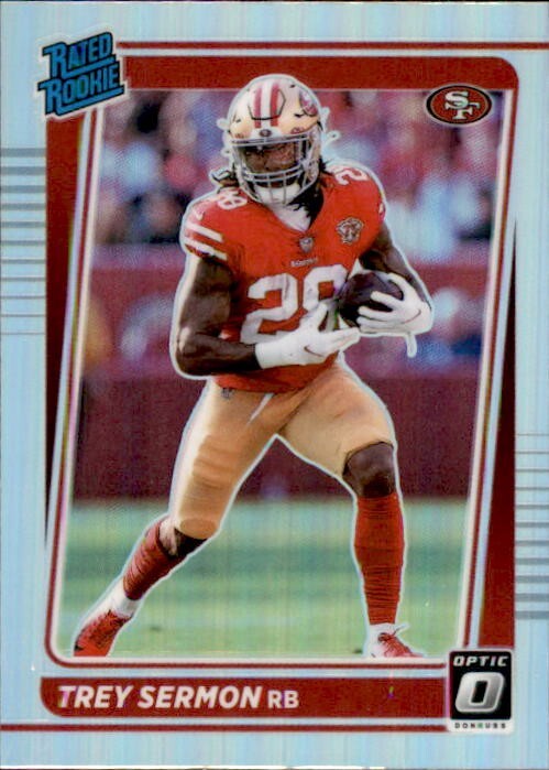 Trey Sermon 2021 Donruss Optic Silver Prizm Rookie #224 Holo 49ers Parallel RC