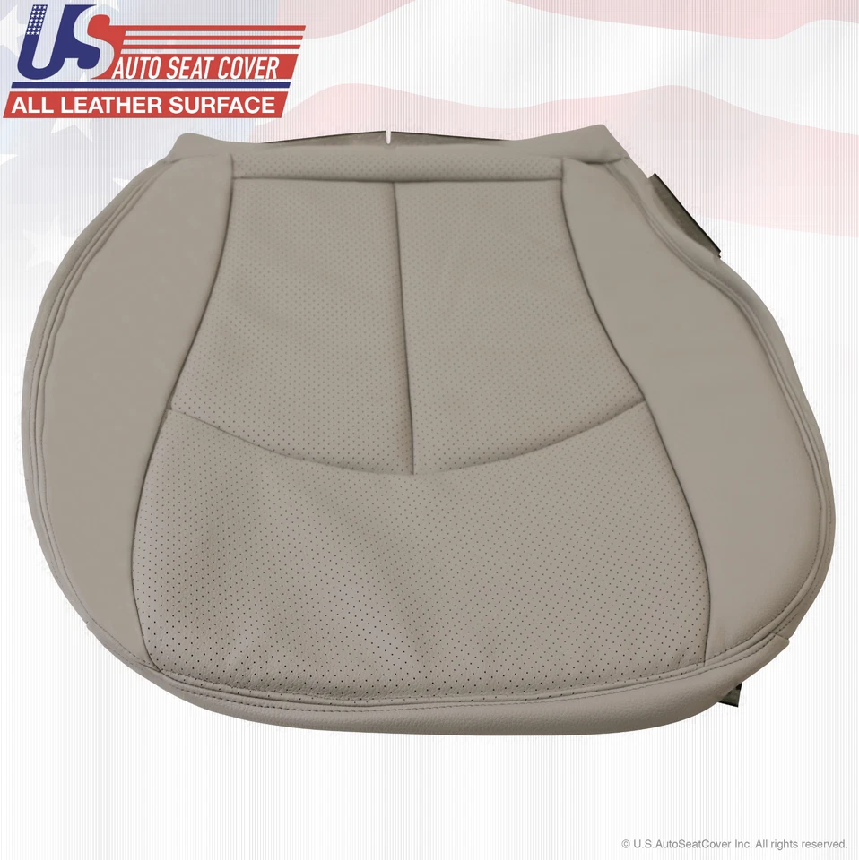 Cubierta de asiento inferior de cuero gris para conductor-pasajero Mercedes-Benz E500 2004-2006 Foto 3 de 4