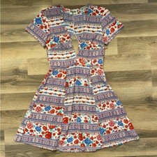 Show Me Your Mumu Colorful V Neck Dress Size Small