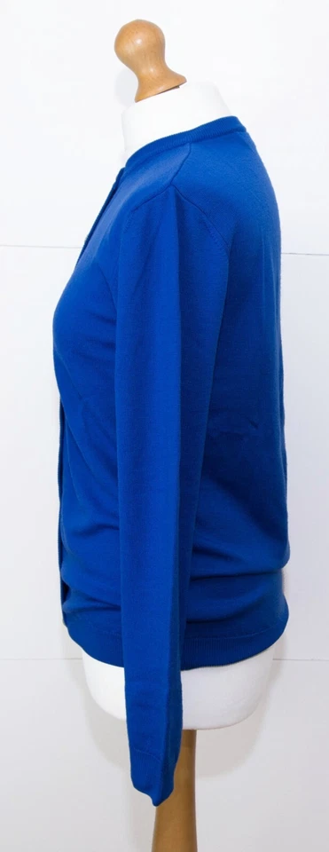Blue Crew neck Wool Cardigan Size 12 UK  Peter Hahn VGC #K2 - Image 3 of 4