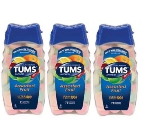 Tums Ultra 1000 Maximum Strength Assorted Fruit Antacid/Calcium 3 Bottle Pack - Picture 6 of 8