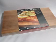 Cedar Grilling Planks Charcoal Companion Company Set of 3 Reusable Wood Planks