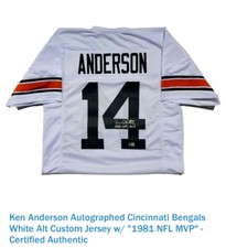 Ken Anderson Autographed Cincinnati Bengals White Alt Jersey w/ "1981 NFL mvp