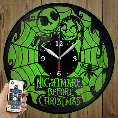 Details about   LED Vinyl Clock Nightmare Before Christmas LED Wall Art Clock Original Gift 4006