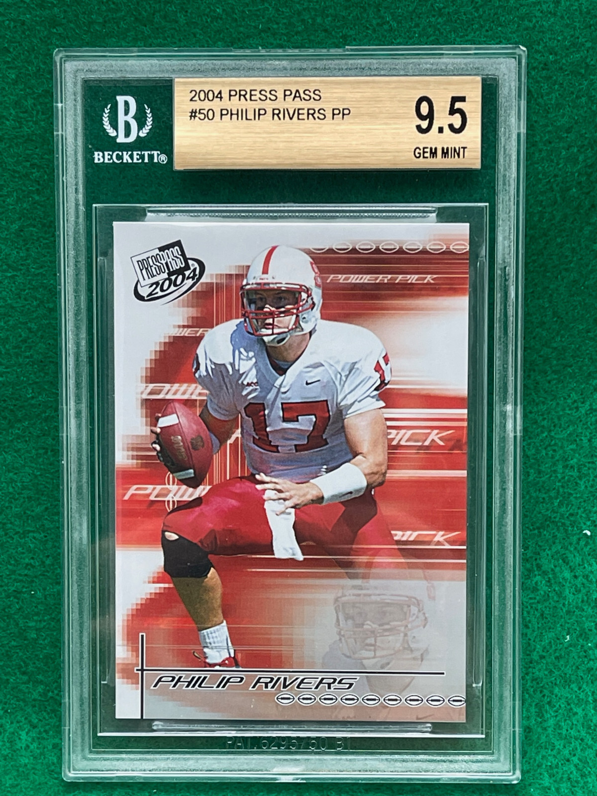 Philip Rivers RC 2004 Press Pass Power Pick REFRACTOR Rookie NC STATE BGS 9.5
