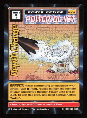 Depth Charge Power Blast Bo-54 Digimon Trading Card TCG 1999 Bandai