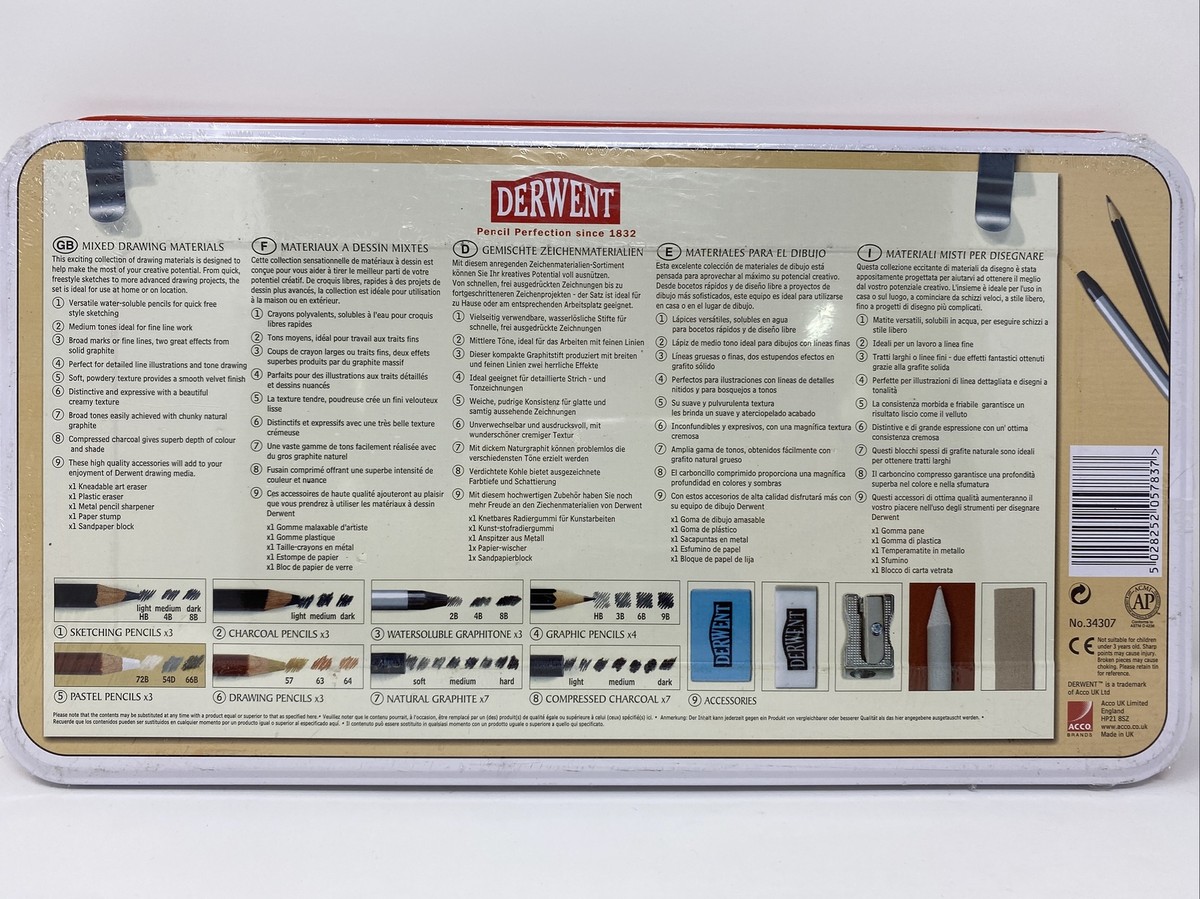 DERWENT Fine Art Pencils 色鉛筆セット Derwent Sketching Collection - 38 Mixed Drawing Materials