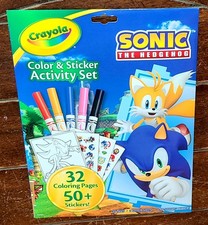Crayola SONIC Color Sticker Activities 32 Pages/3 Stickers Sheets/5 Markers