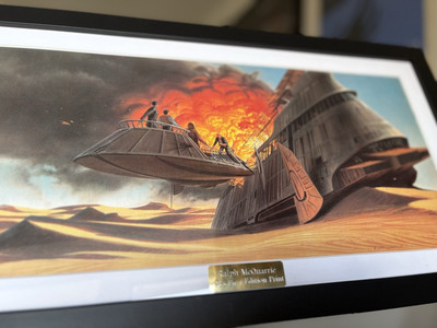 Star Wars Ralph Mcquarrie Konzept Kunstdruck Jabba's Sail Barge Skiff Luke 1983