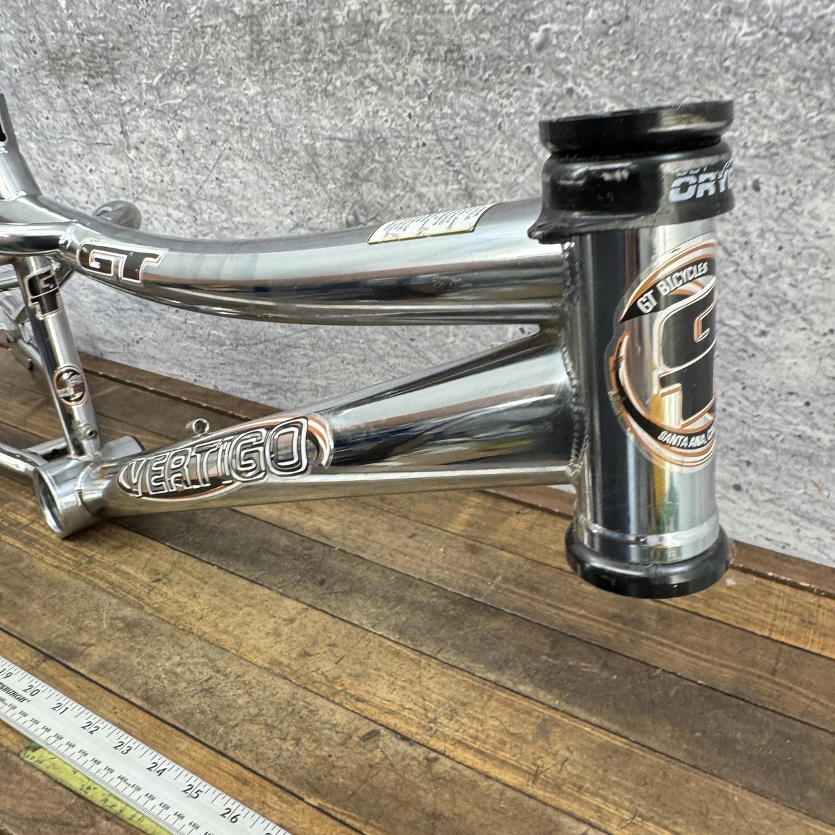 Vintage GT Vertigo BMX Frame Freestyle 20in Chrome 4130 CRMO USA