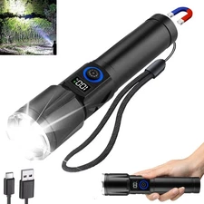 Magnetic Rechargeable Flashlights 990,000L High Lumens, Super Bright LED Tact...