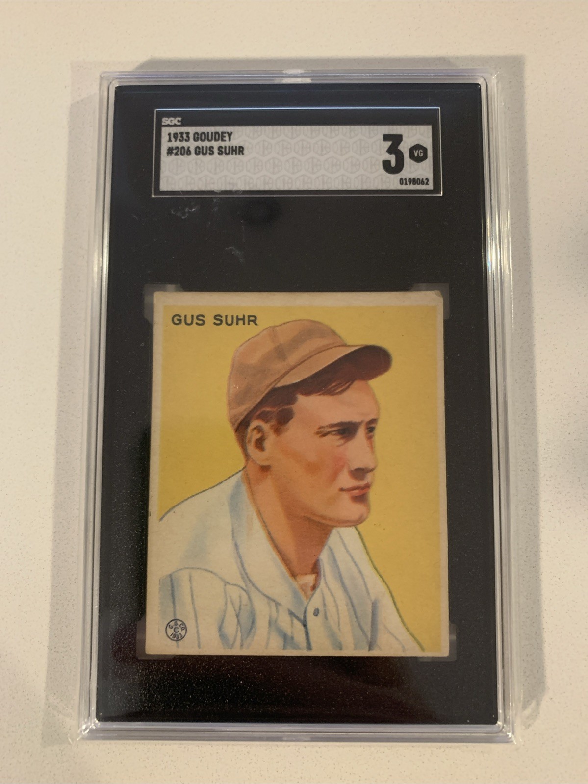 1933 Goudey Big League Chewing Gum R319 Gus Suhr #206 (RC) SGC 3