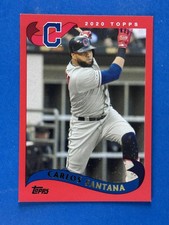 2020 Topps Archives Red #296 Carlos Santana Cleveland Indians #/75