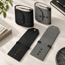 Slim Faux Leather Money Clip Wallet Cash Wrap Holder Snap Closure Men Women